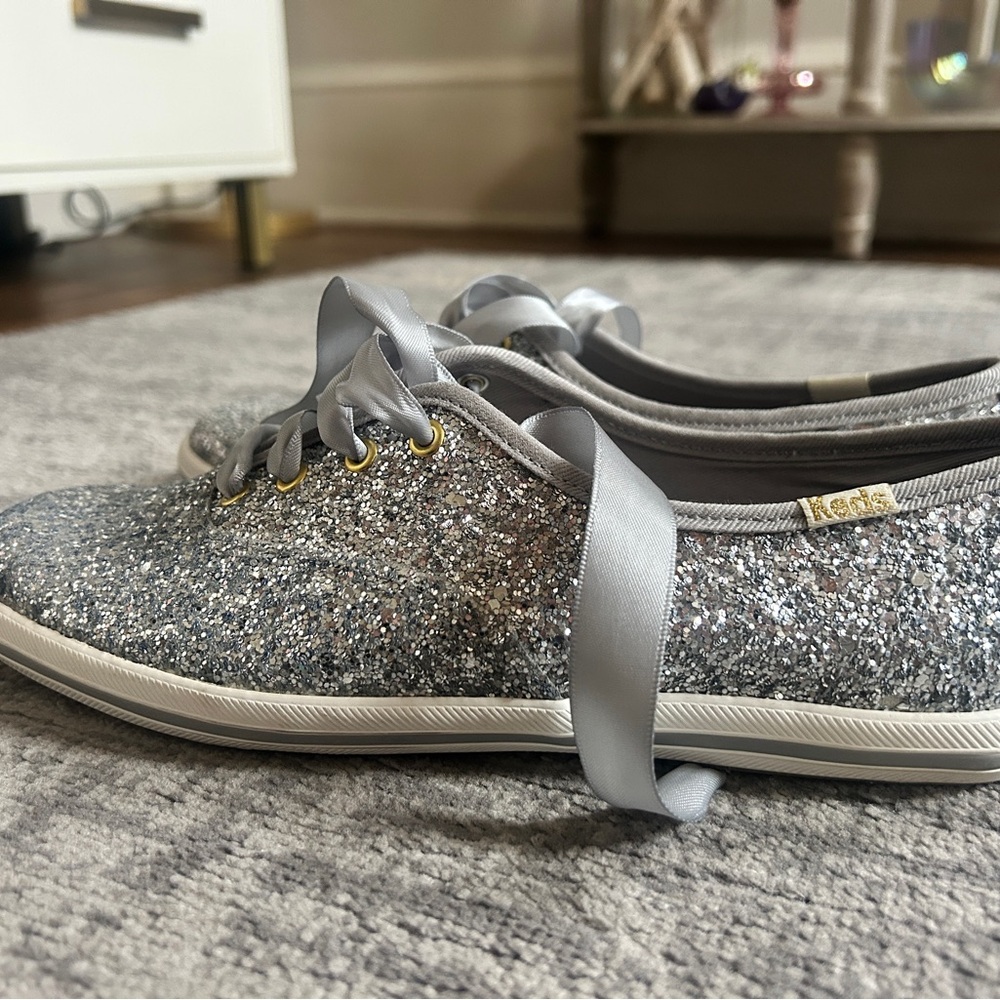 Glitter Sneakers with Satin Laces
